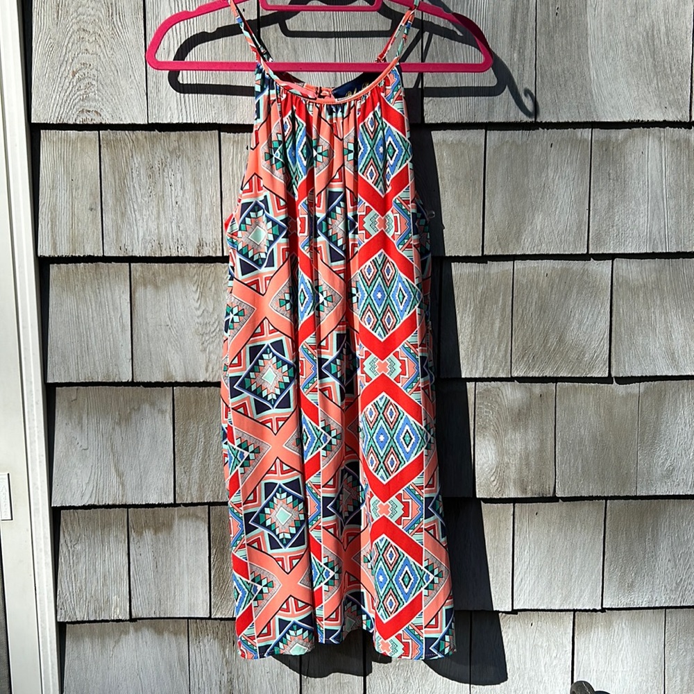 Blue Rain Halter Dress